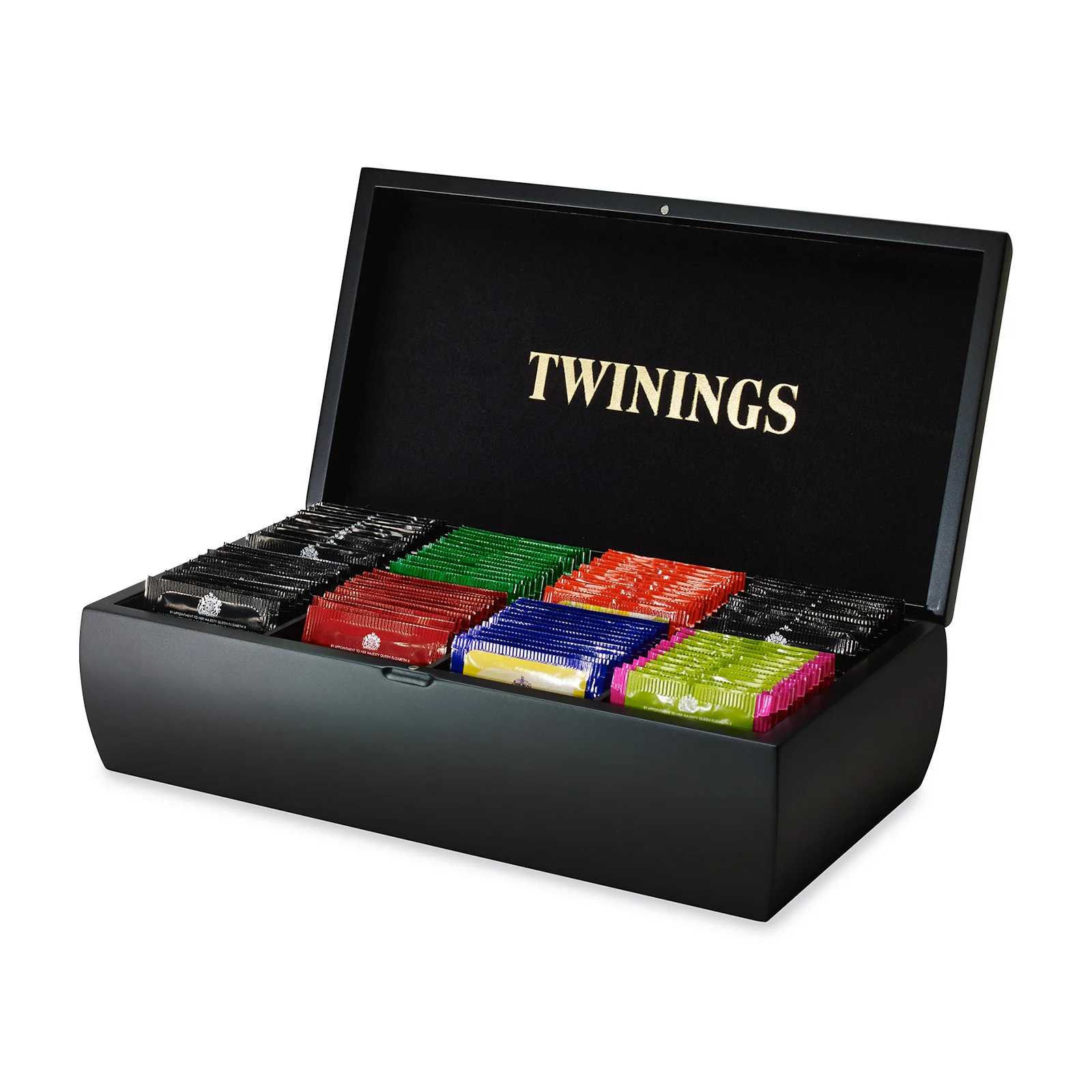Twinings Black Wooden Tea Box - 8 Compartment Filled - Image 3